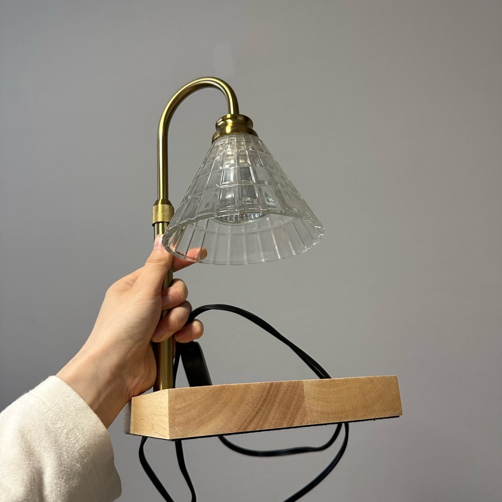 Glass and Brass candle warmer lamp